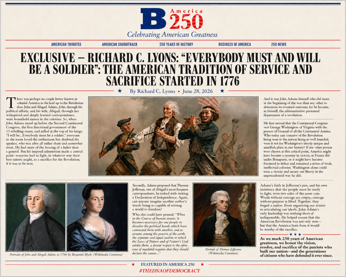 Exclusive — "Everybody Must and Will Be a Soldier": The American Tradition of Service and Sacrifice Started in 1776
