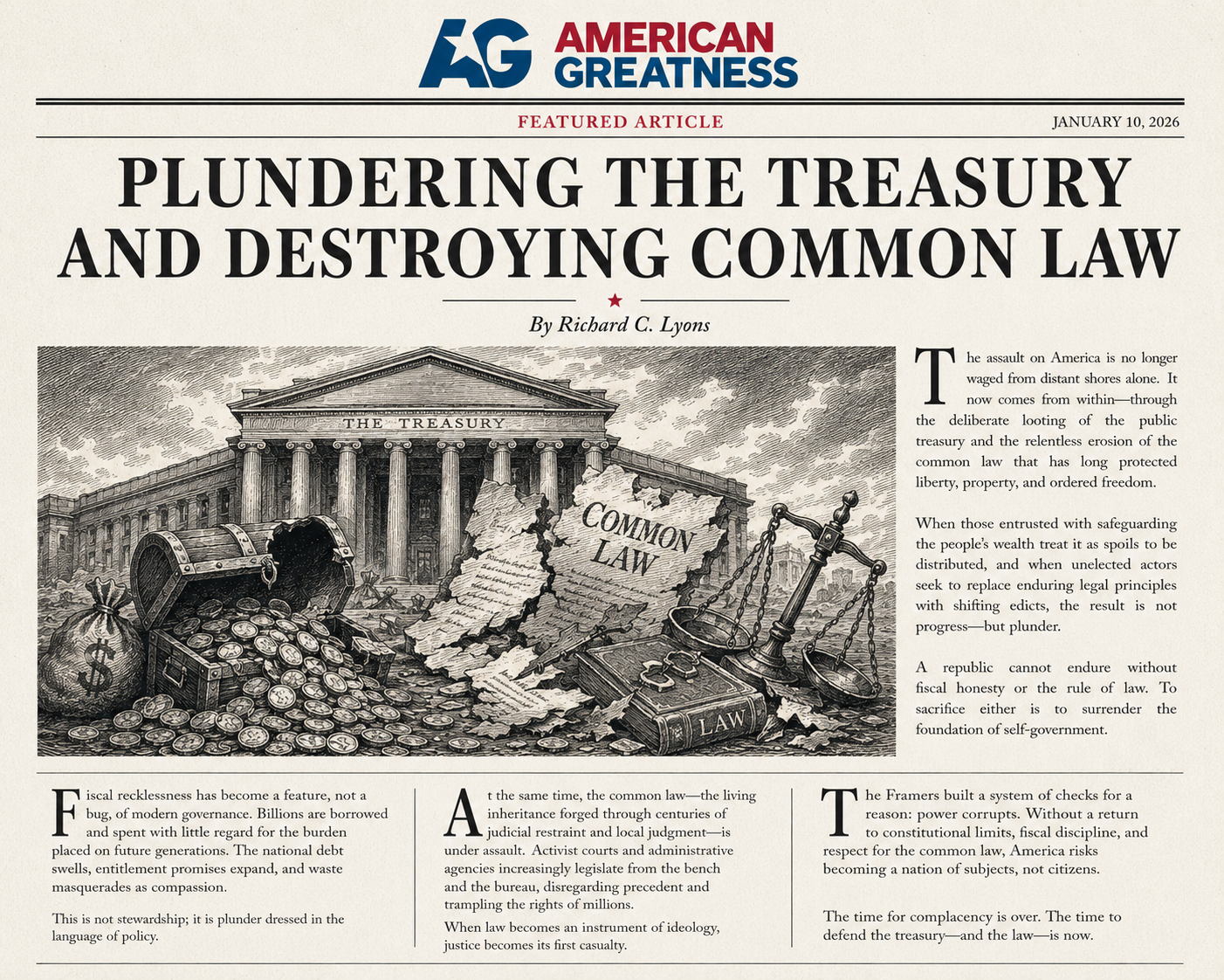 Plundering the Treasury and Destroying Common Law