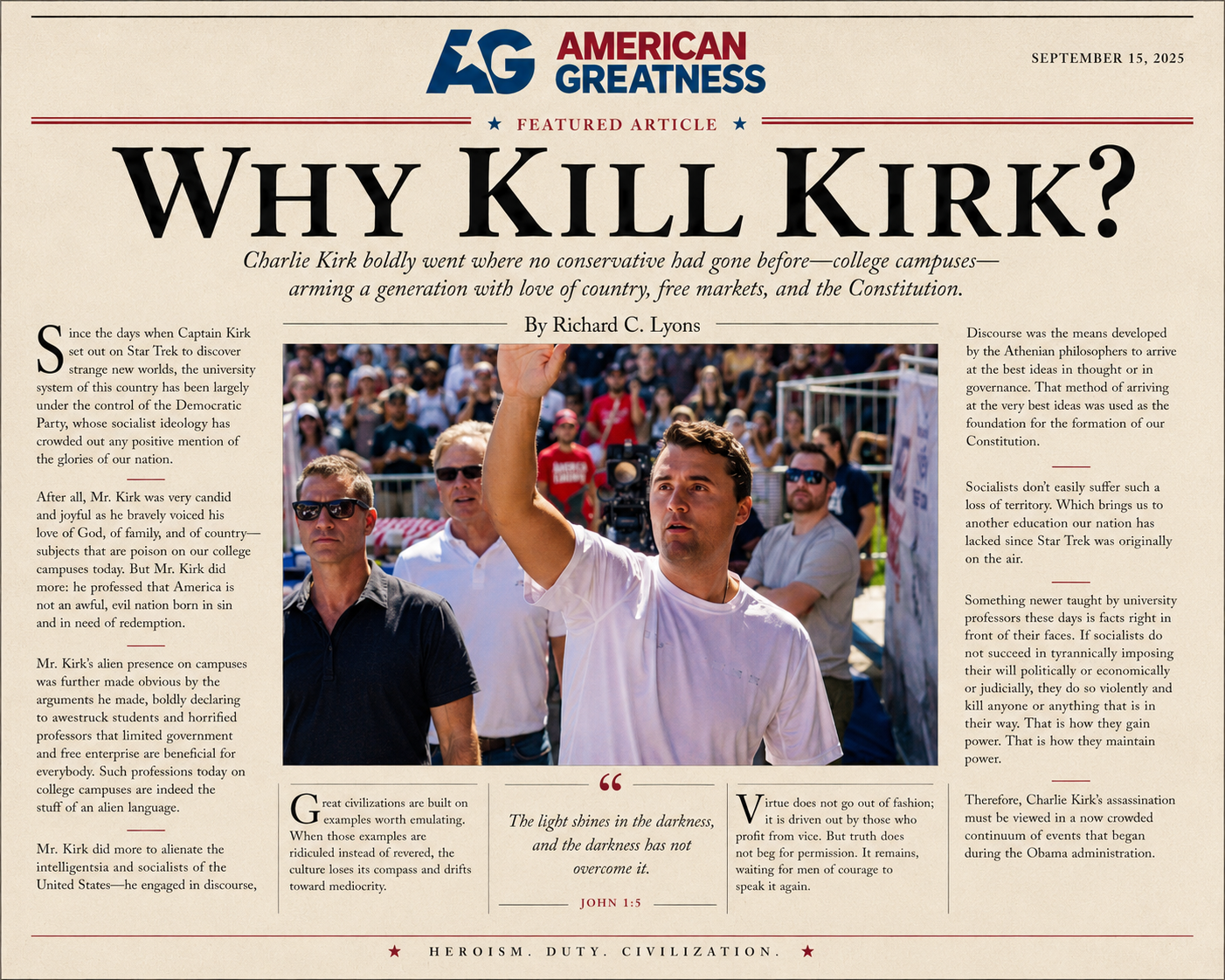 Why Kill Kirk?