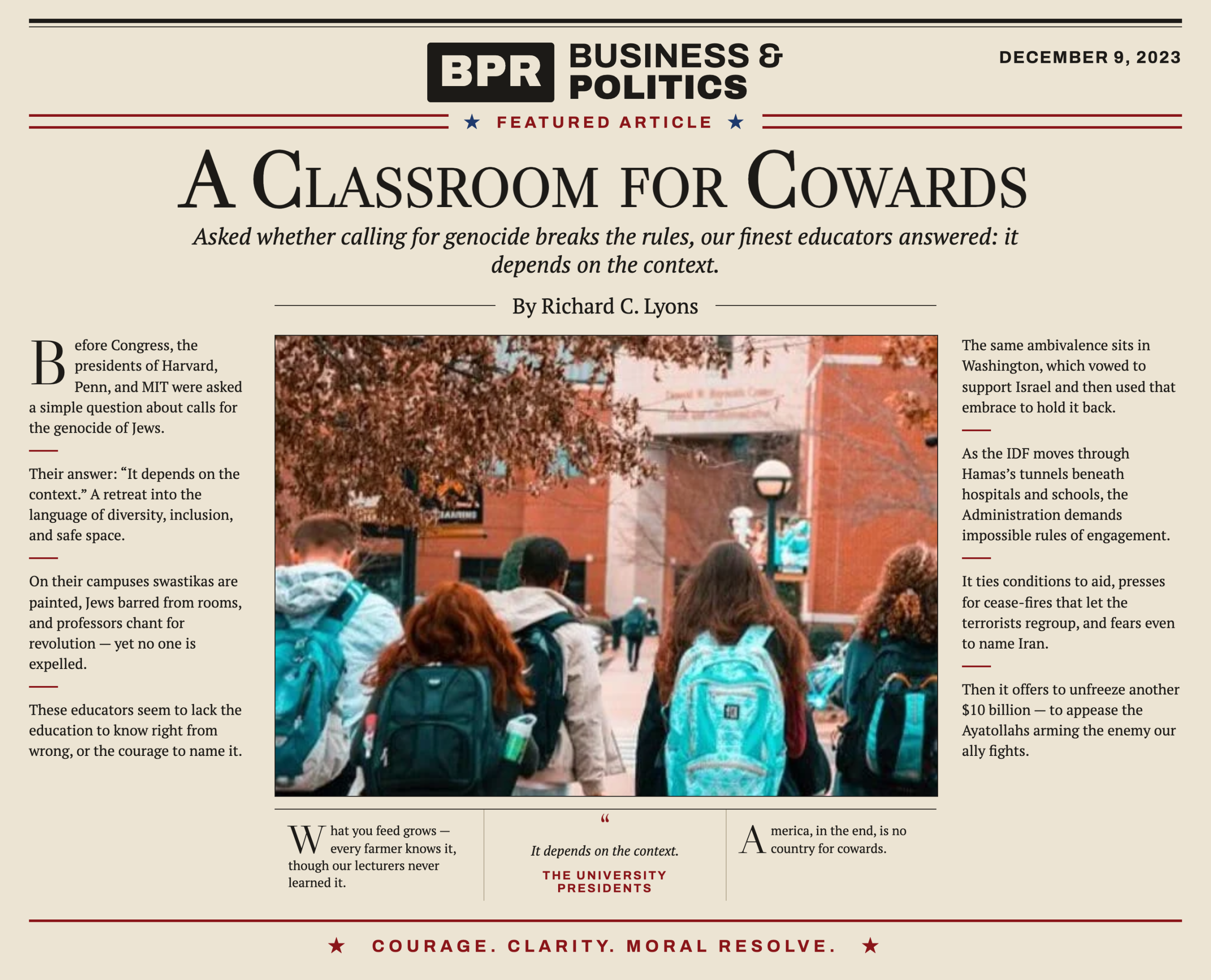 A classroom for cowards