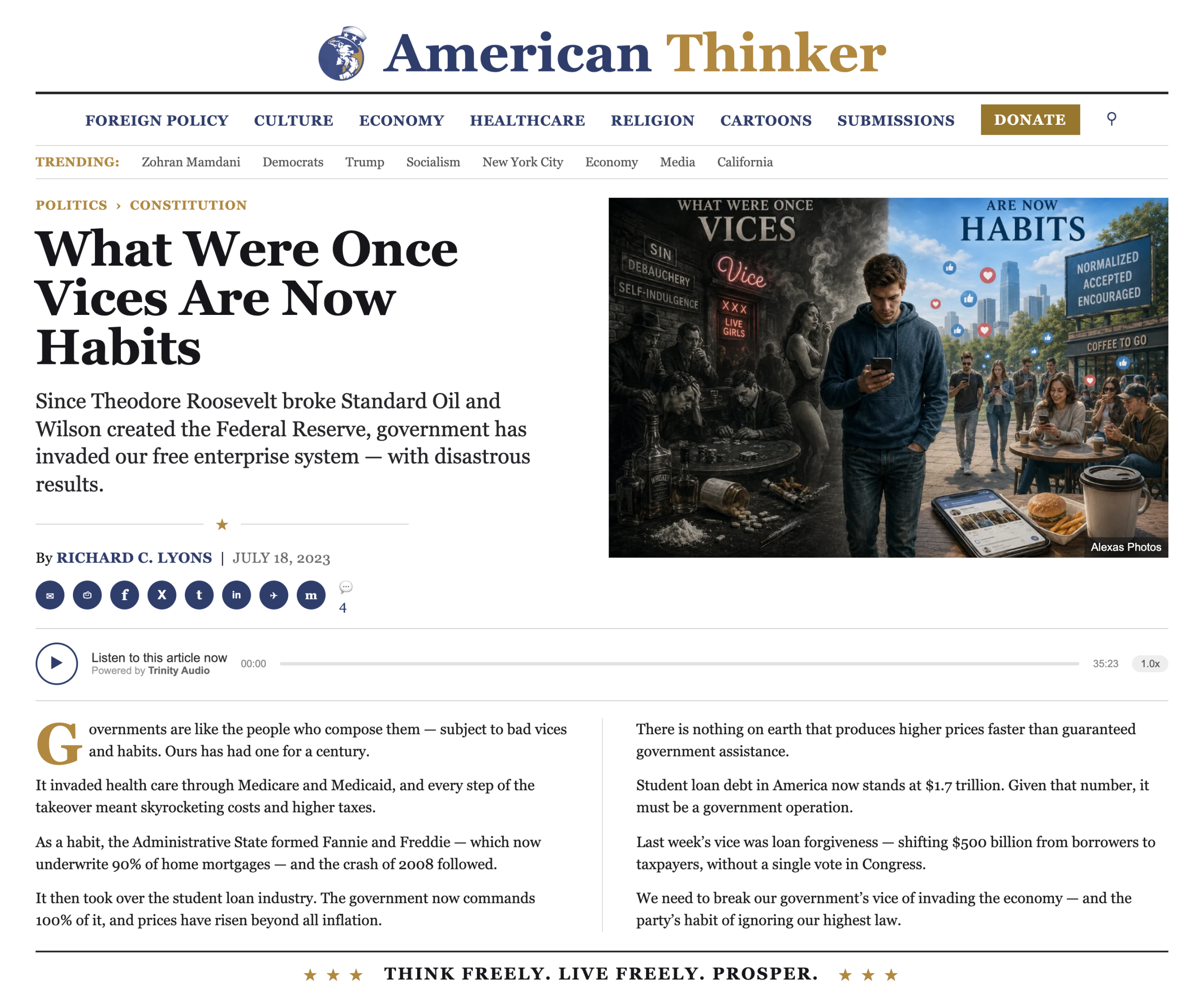 What Were Once Vices Are Now Habits