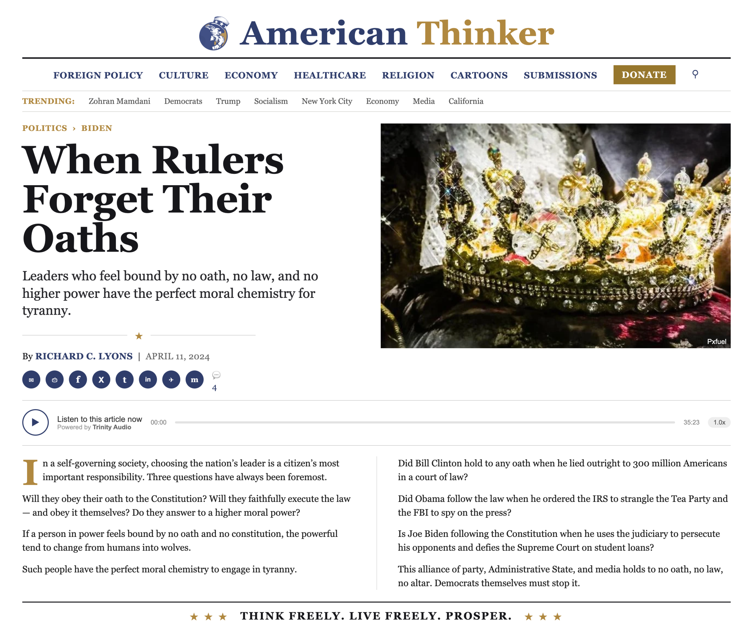 When rulers forget their oaths