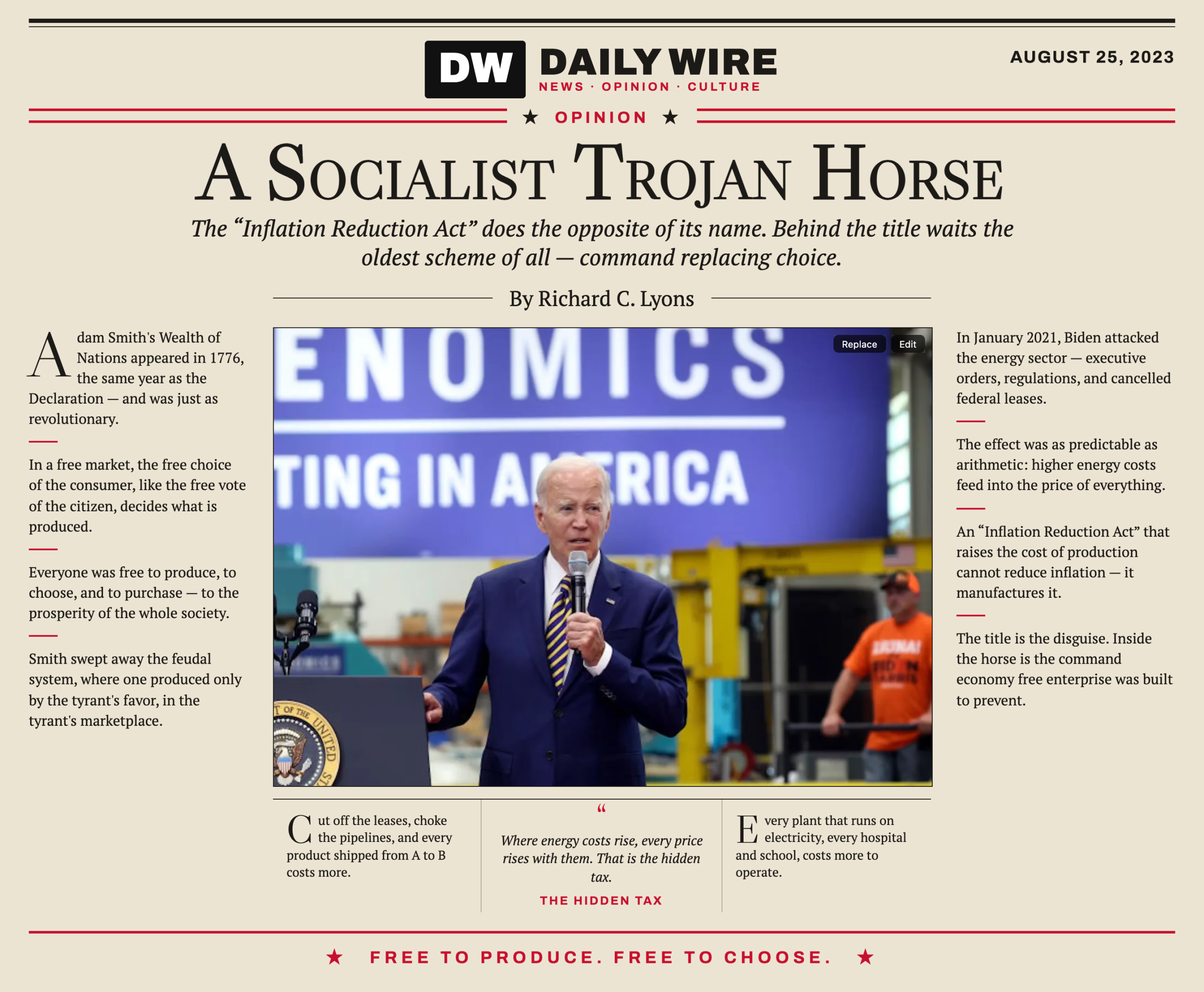 Why Biden's Inflation Reduction Act Is A Socialist Trojan Horse
