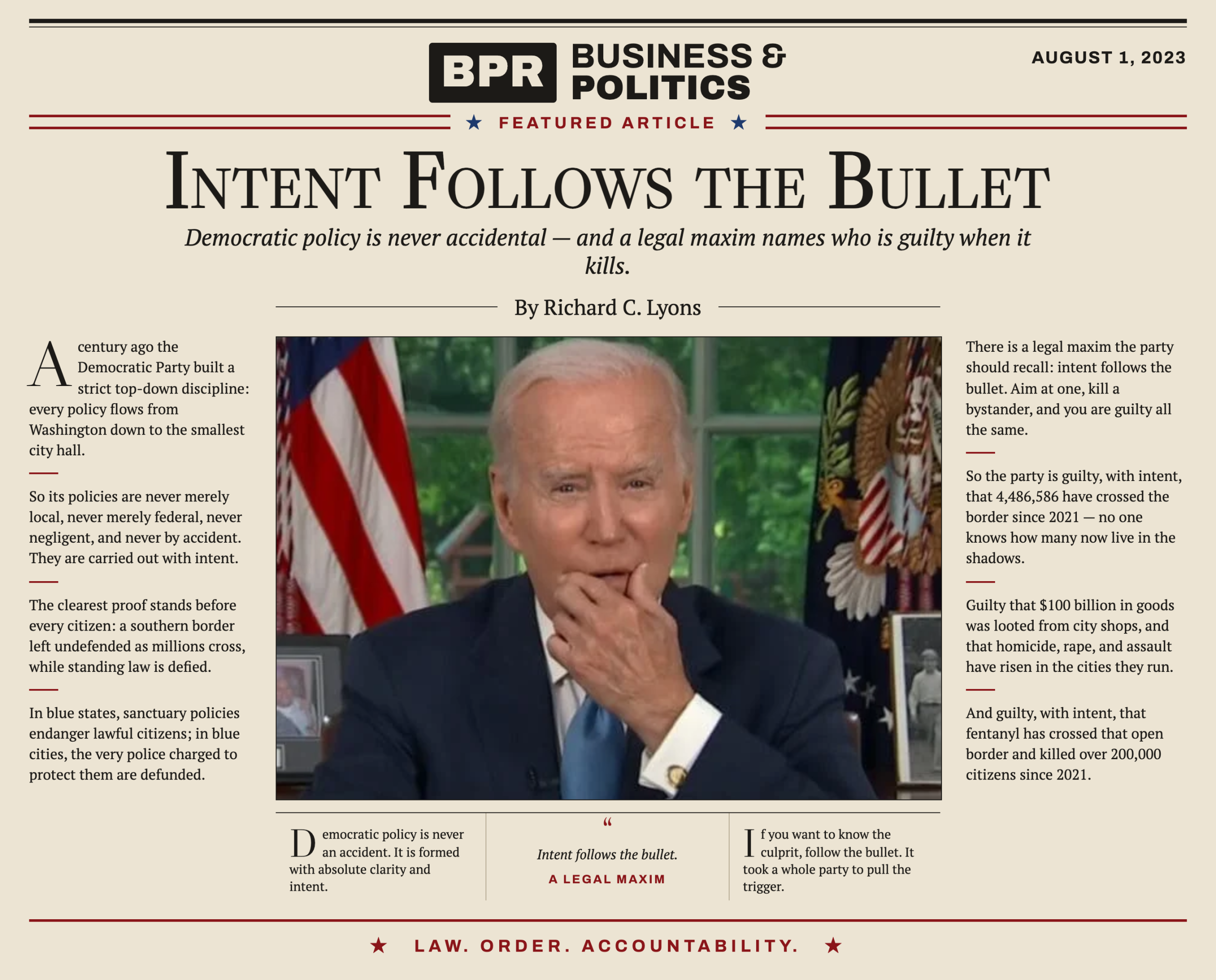 Intent follows the bullet