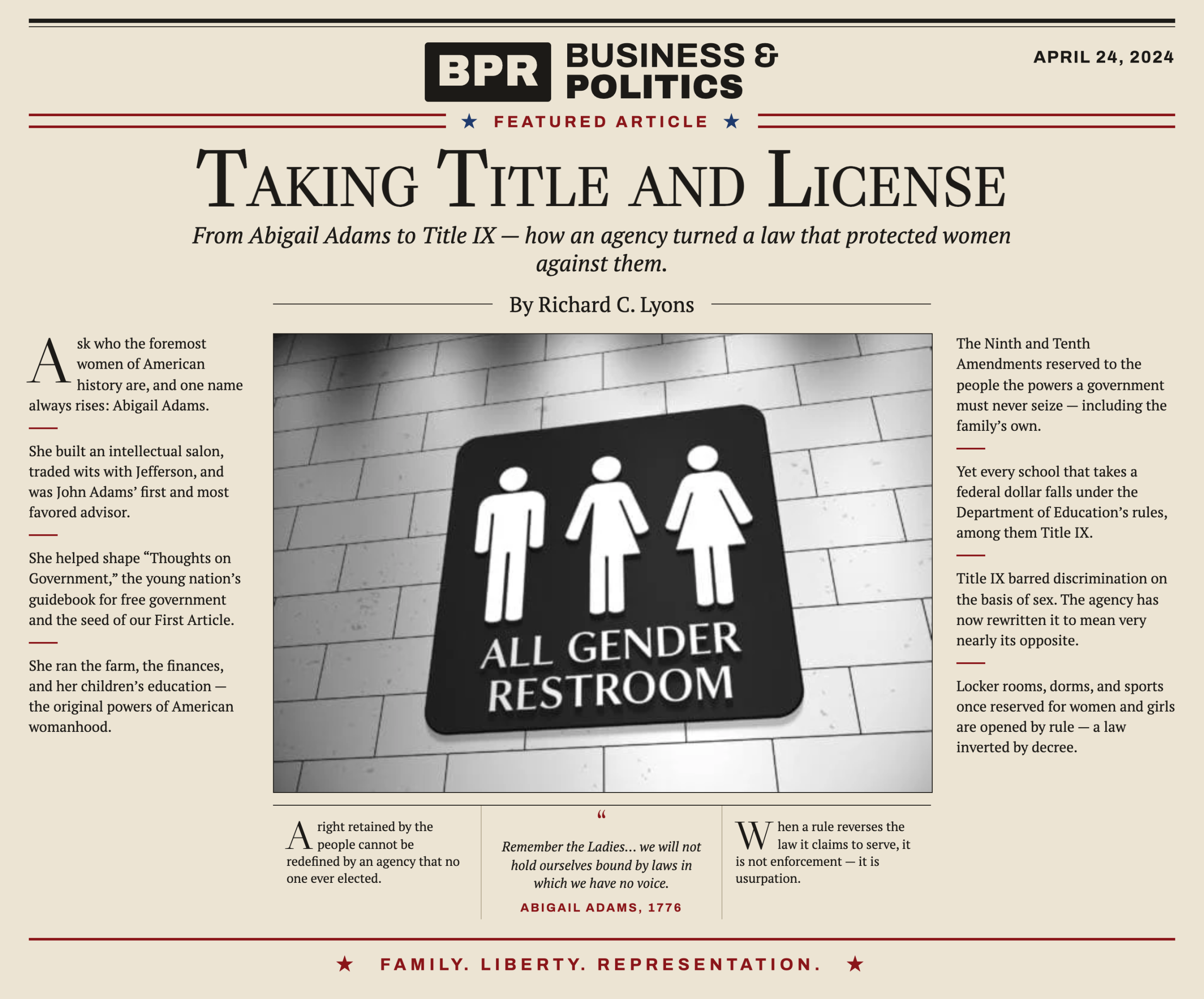 Taking title and license