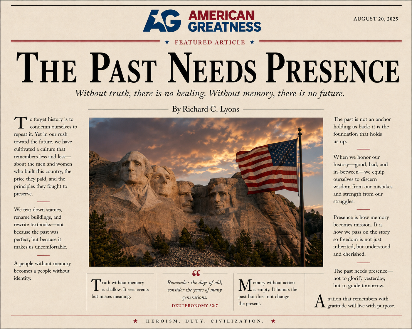 The Past Needs Presence