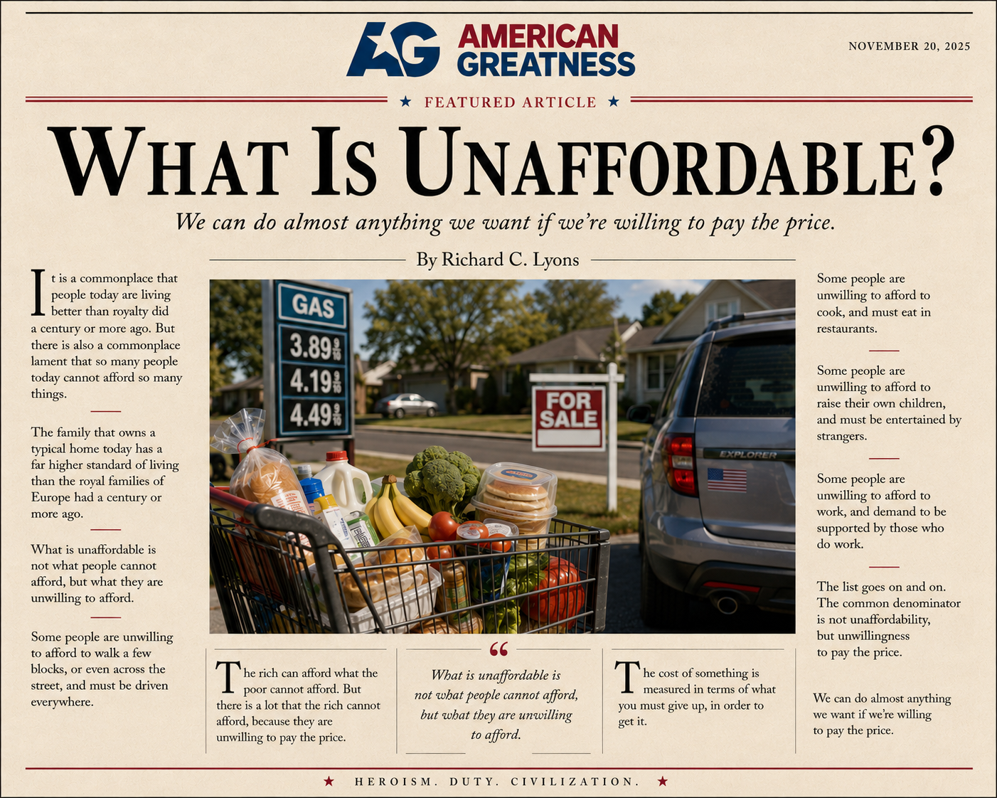 What is unaffordable