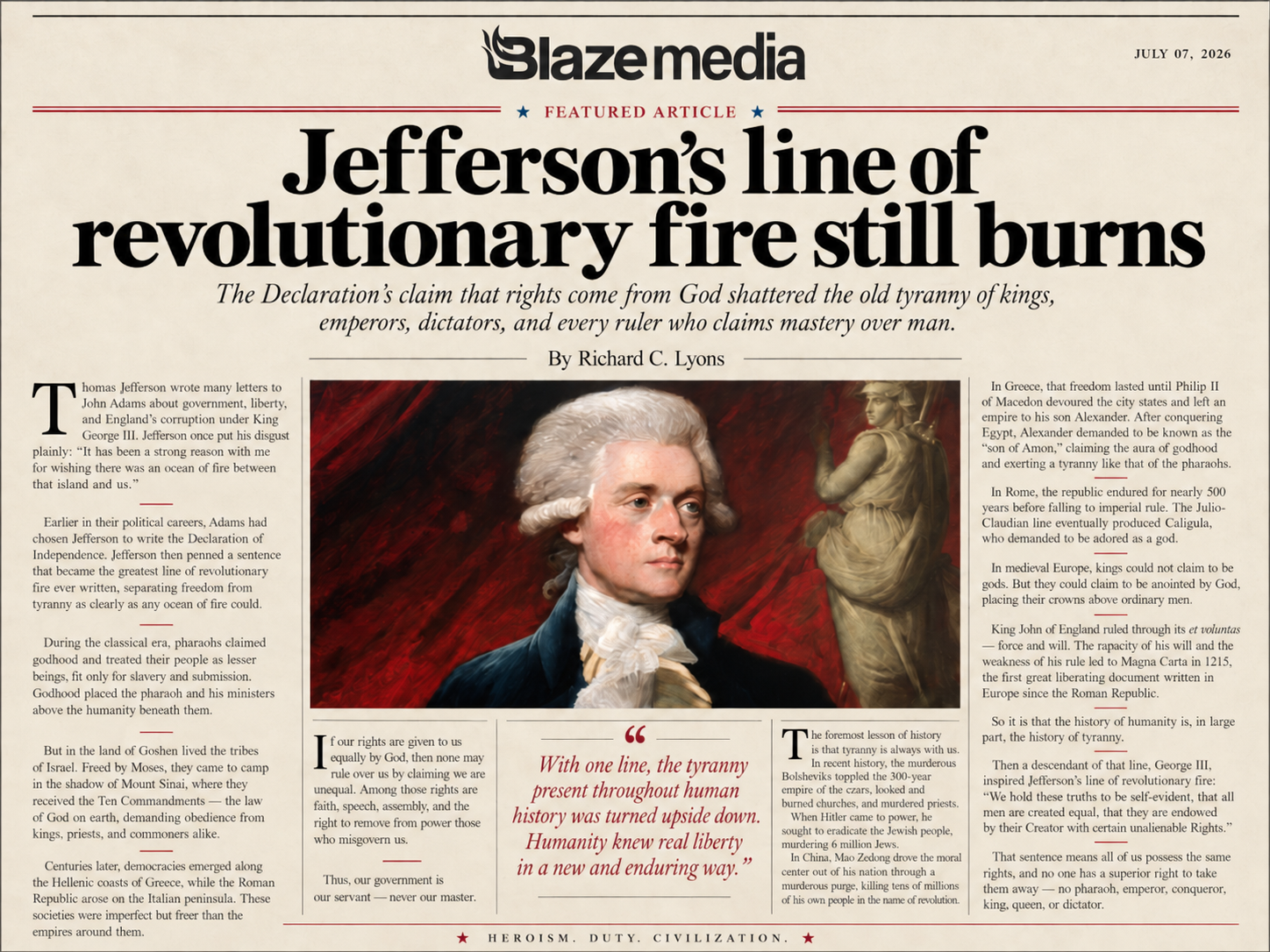 Jefferson’s line of revolutionary fire still burns